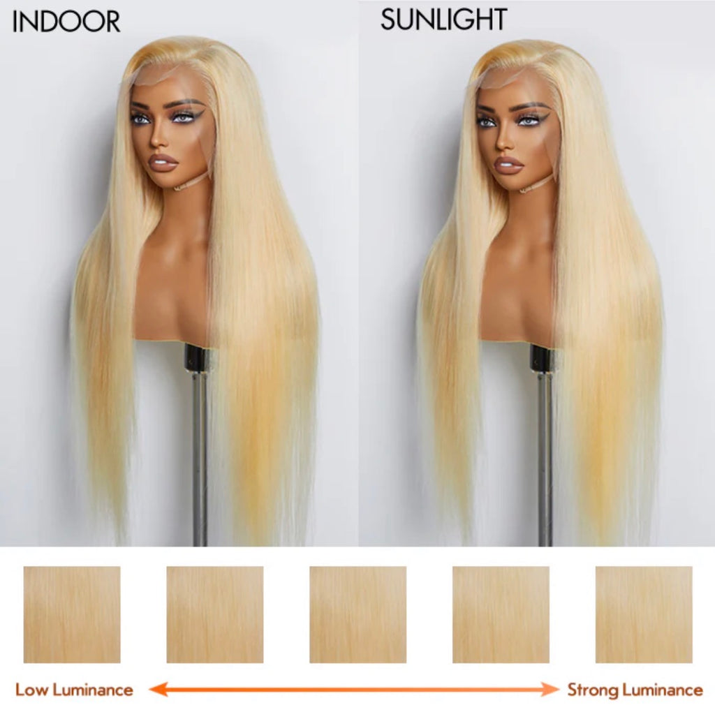 ✨ 200% Density 13x4 Pre-Plucked Lace Frontal Wig Straight #613 | Blessed Hands Hair Co.