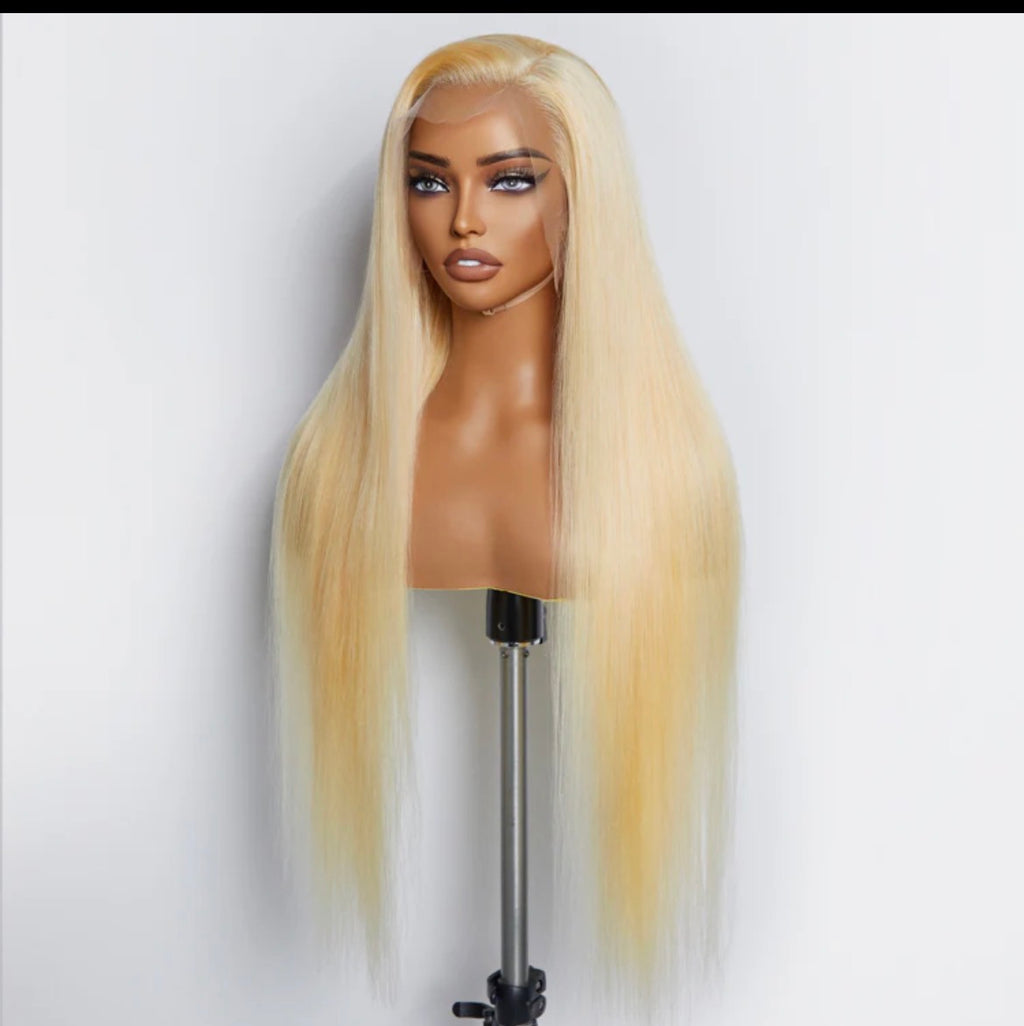 ✨ 200% Density 13x4 Pre-Plucked Lace Frontal Wig Straight #613 | Blessed Hands Hair Co.