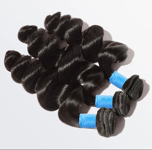 (👑 Loose wave  Brazilian 100% Virgin Hair Bundles (10”–36”)