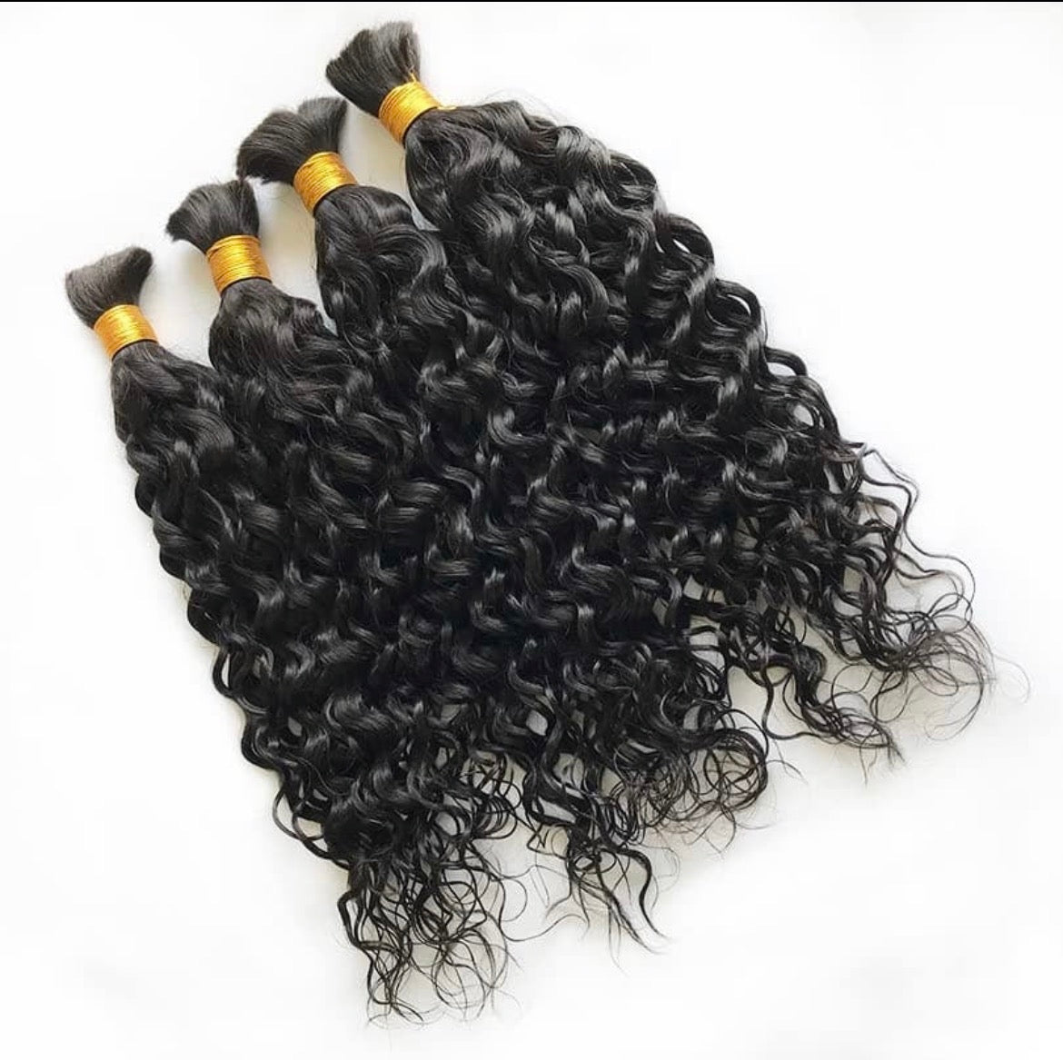 ✨ Water Wave Bulk Hair for Braiding – #1B Natural Black